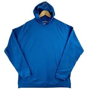 Peter Millar Mens Pine Performance Hoodie Size XL Stretch Golf Pullover Blue